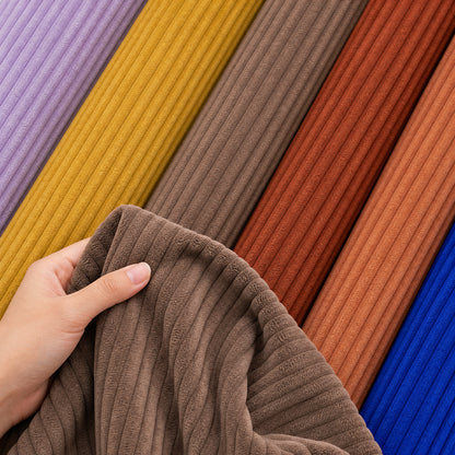 High Density Solid Roll for Warm Four-Piece Bedding Striped Coral Flannel Fabric - Image 1