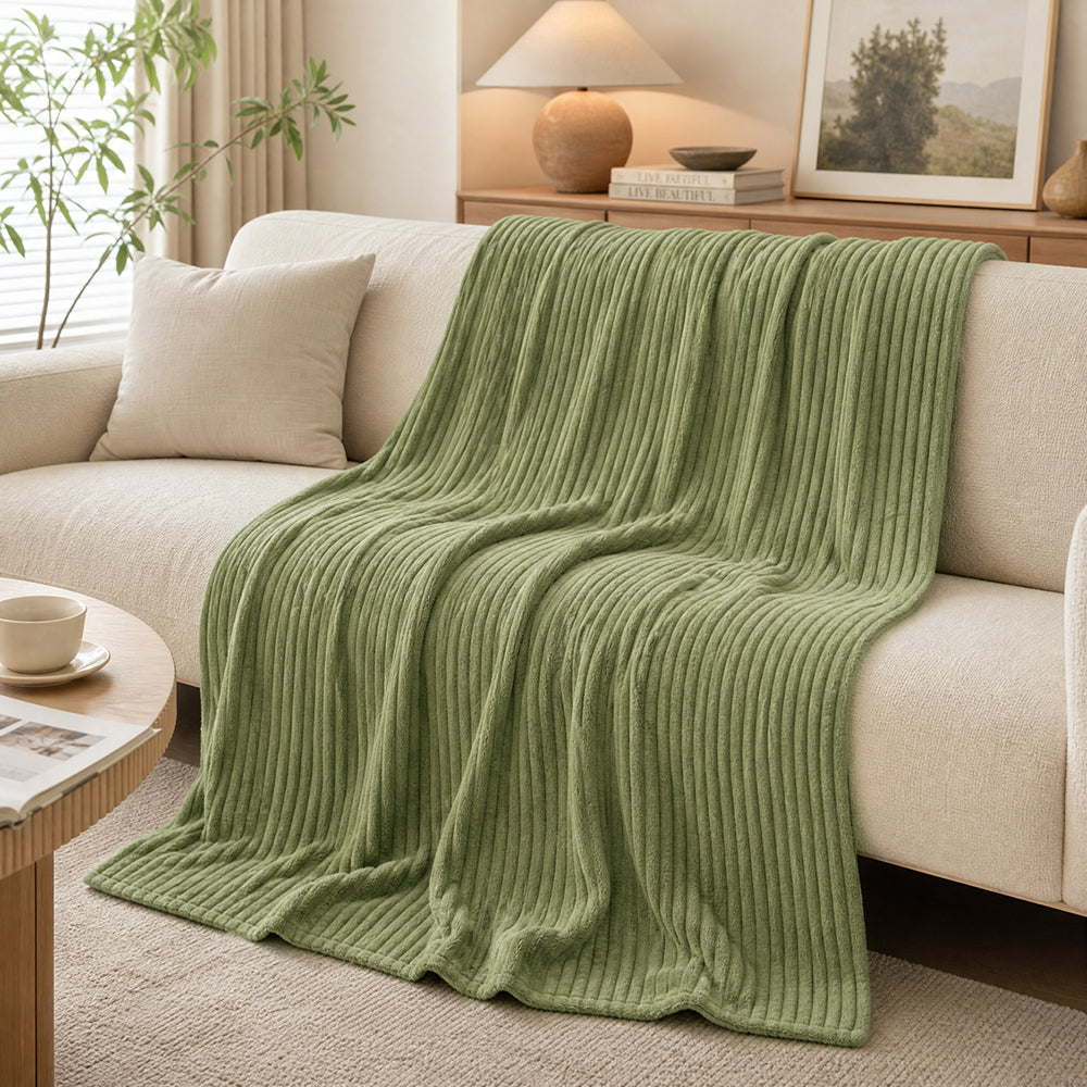Anti-Static Solid Non-Shedding Material for Air Conditioning Quilt Ribbed Flannel Fabric - Image 2