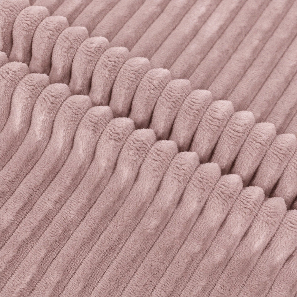 All-Weather Solid Striped Material for Lightweight Air Conditioning Blankets Coral Flannel Fabric - Image 2