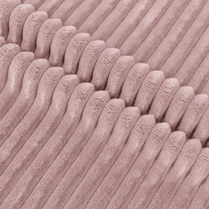 All-Weather Solid Striped Material for Lightweight Air Conditioning Blankets Coral Flannel Fabric - Image 2
