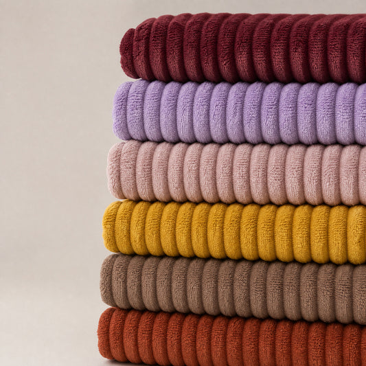 Plush Solid Color Roll Perfect Material for Multi-Functional Throw Blanket Grooved Flannel Fabric - Image 1