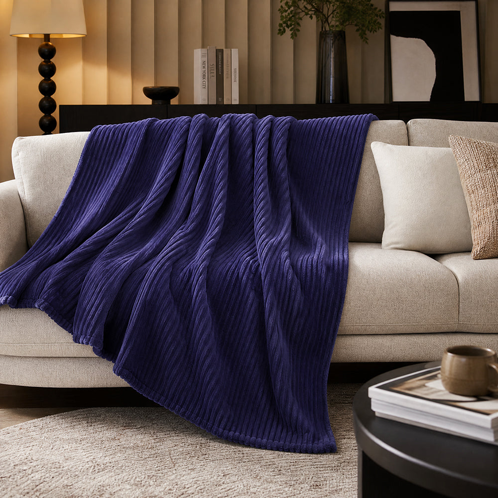 Skin-Friendly Universal Size Sheet Cloth for Family Sofa Towels Channel Ribbed Flannel Fabric - Image 3