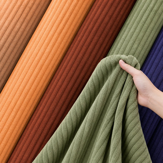 All-Purpose Solid Tones Material for General Purpose Bed Sheets and Quilt Covers Striped Velvet Fabric - Image 2