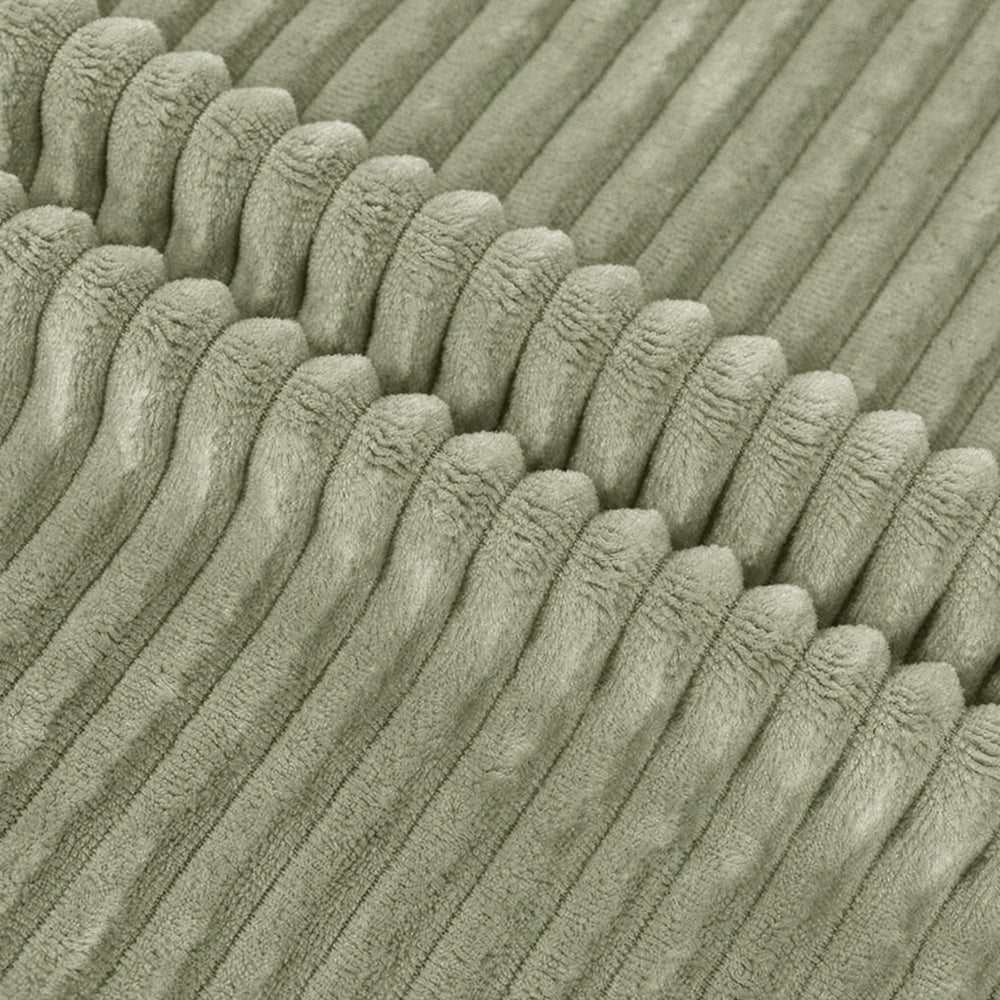 Uniform Thickness Soft Throw for Living Room Sofa Sculpted Ribbed Milk Flannel Fabric - Image 2