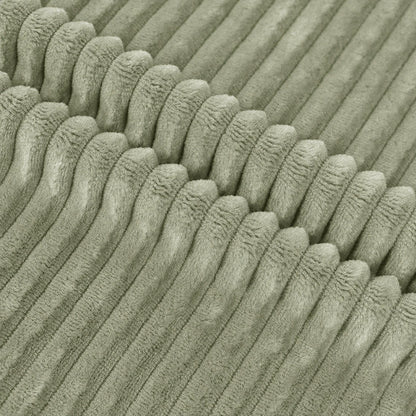 Uniform Thickness Soft Throw for Living Room Sofa Sculpted Ribbed Milk Flannel Fabric - Image 2