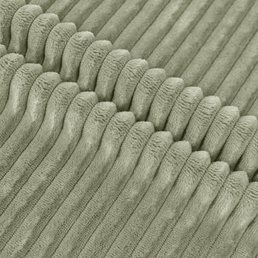 Uniform Thickness Soft Throw for Living Room Sofa Sculpted Ribbed Milk Flannel Fabric - Image 2