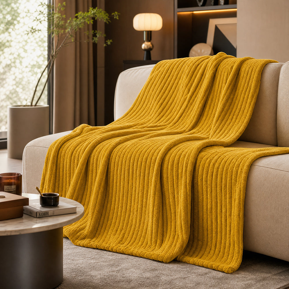 Chill-Proof Perfect Weight Material for All-Season Air Conditioning Throws Pleated Flannel Fabric - Image 1