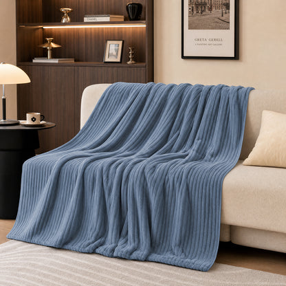 Chill-Proof Perfect Weight Material for All-Season Air Conditioning Throws Pleated Flannel Fabric - Image 3