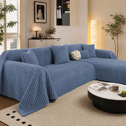Crease-Resistant Protective Furniture Cover Sofa Blanket Cloth Wide-Ribbed Coral Velvet Fabric - Image 3