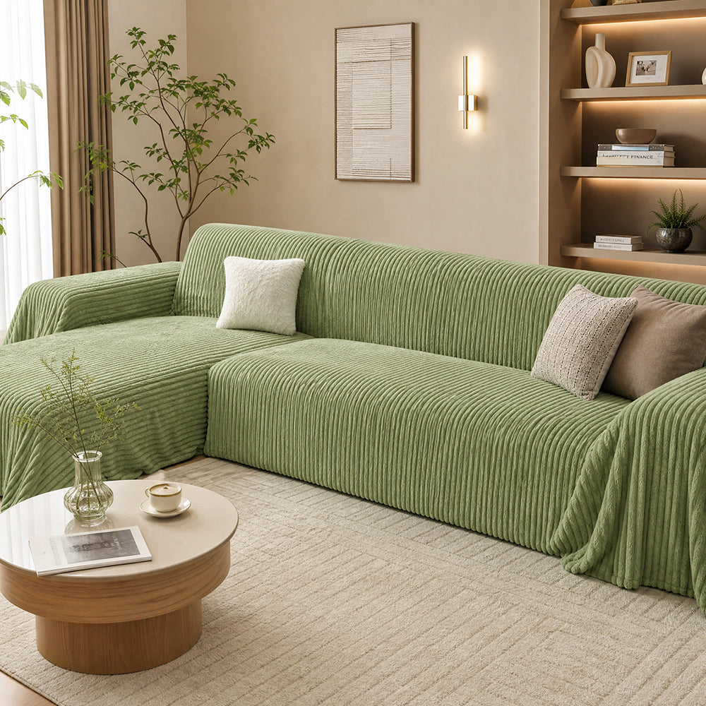 Fine-Wale Uniform Thickness Cosy Throw for Couch Sheet Ribbed Milk Flannel Fabric - Image 4