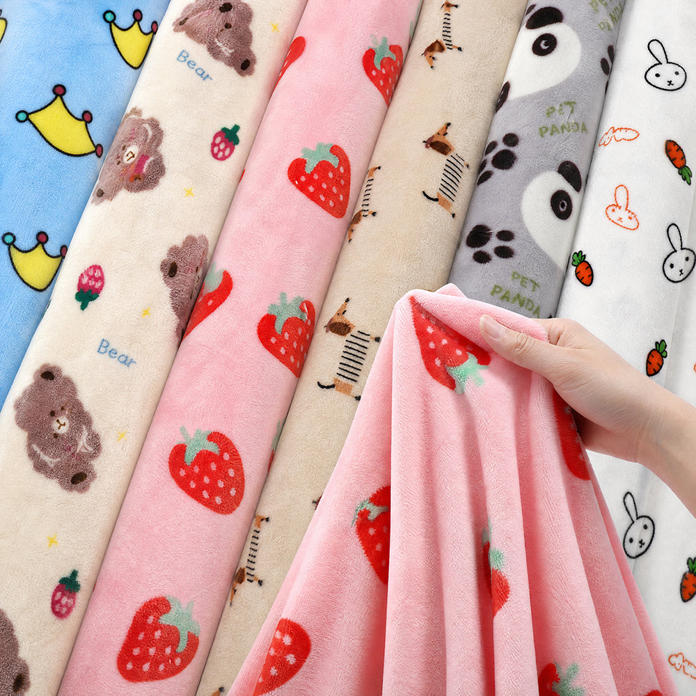 High-Definition Rotary Customizable Roll for AC Quilt Printed Coral Velvet Fabric - Image 2