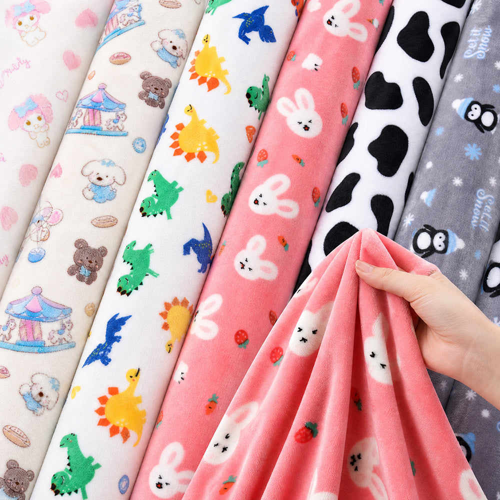 Personalized Uniform Thickness Cosy Throw for Couch Sheet Printed Velvet Flannel Fabric - Image 2