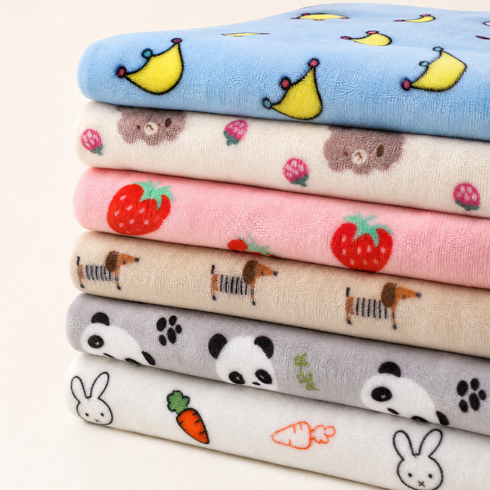 Discharge Printed Non-Shedding Custom Roll for AC Quilt Coral Velvet Fabric - Image 2