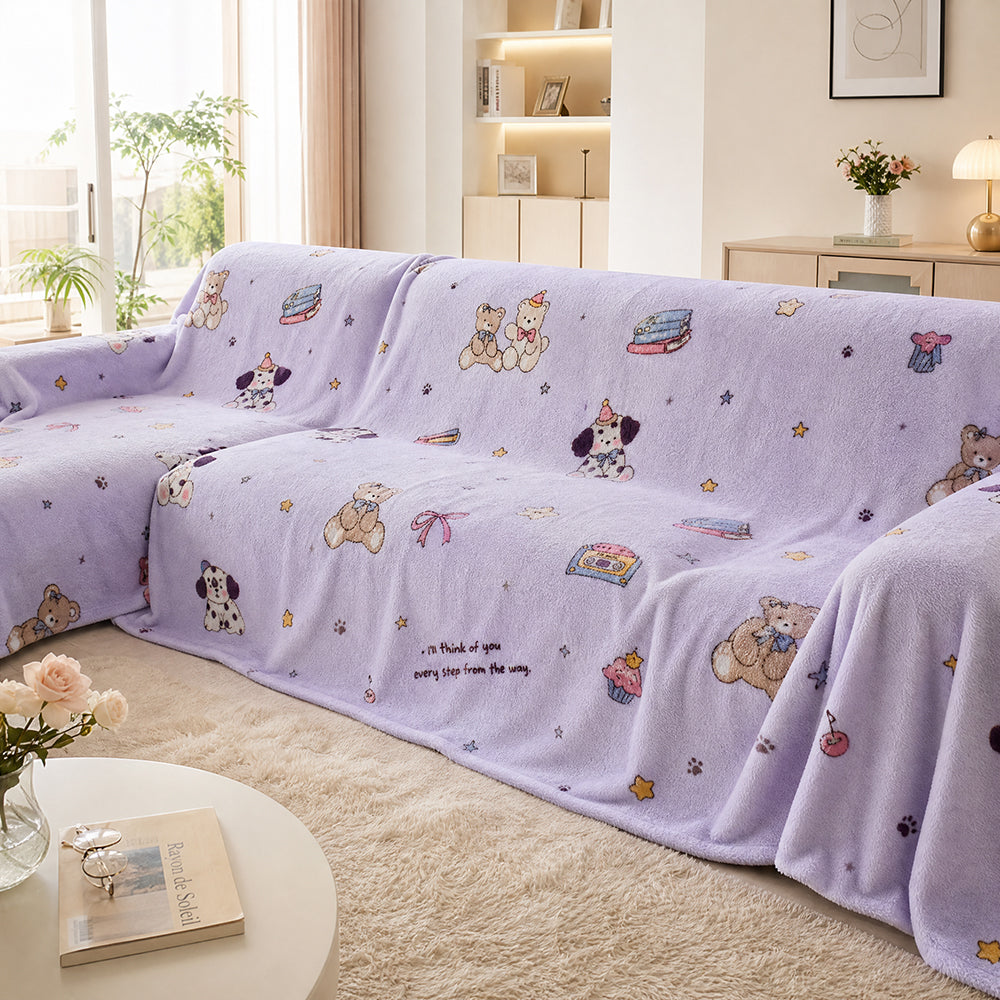 Rich Luster Photoreal Print Extra-Soft Protective Sofa Towel Bolting Cloth Velvet Fabric - Image 1