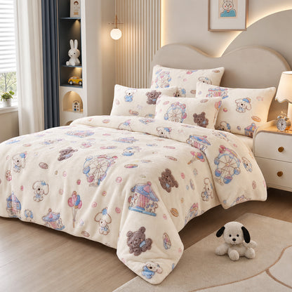 Pattern-Customized Varying Weights for Bedroom Bedspread Material Shubao Velvet Fabric - Image 3