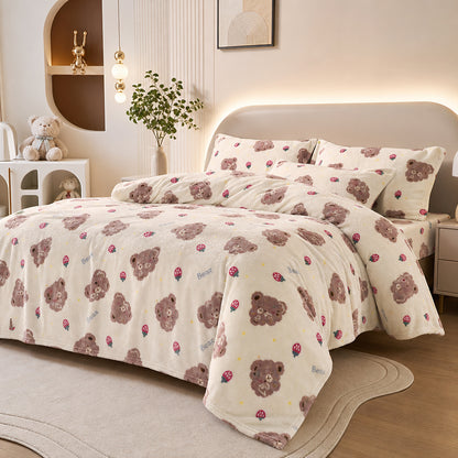 Double-Faced Custom Graphic Roll General Purpose for Comforters Printed Flannel Fabric - Image 3