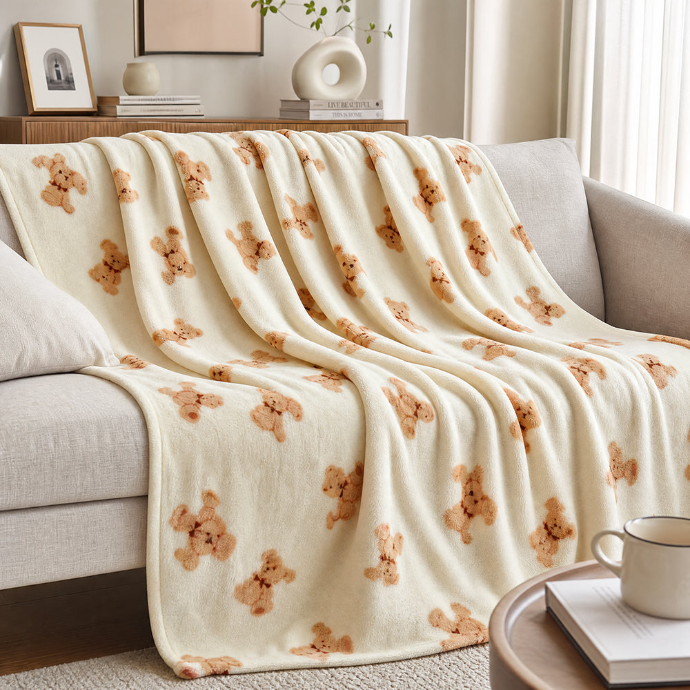 Private Design Thermal Heat-Retention Material for AC Blanket Printed Flannel Fabric - Image 1
