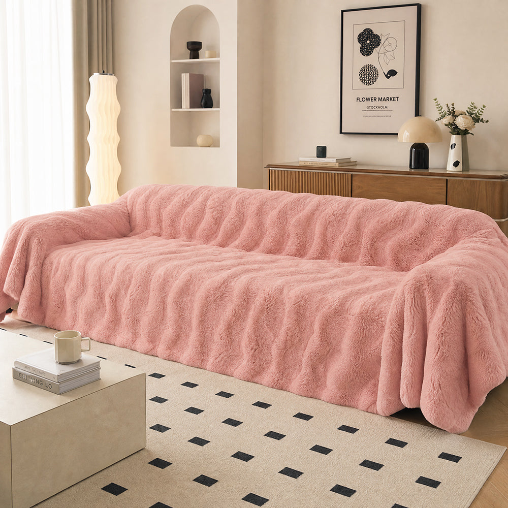 High-Pile Solid Color Multi-Weight Roll for Sofa Towel Cover Plush Velour Fabric - Image 1