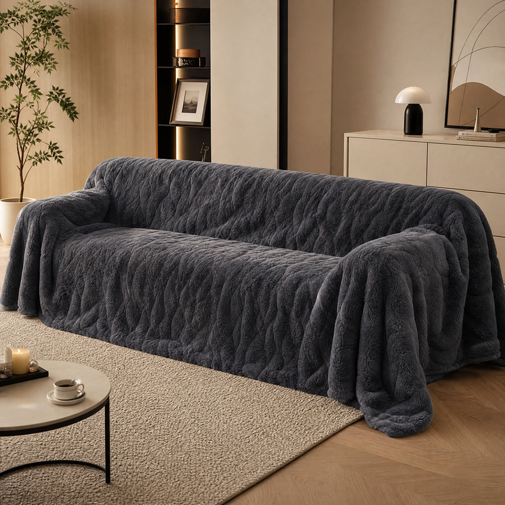 Rich Tones Solid Extra-Soft Protective Sofa Towel Cloth Long-Staple Velvet Fabric - Image 1