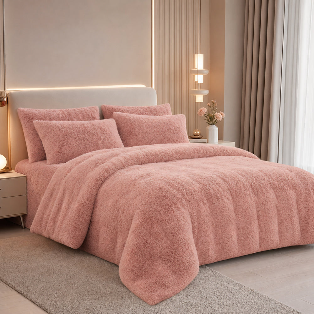 In-Stock Solid Color Varying Weights for Bedroom Bedspread Long-Pile Flannel Fabric - Image 1