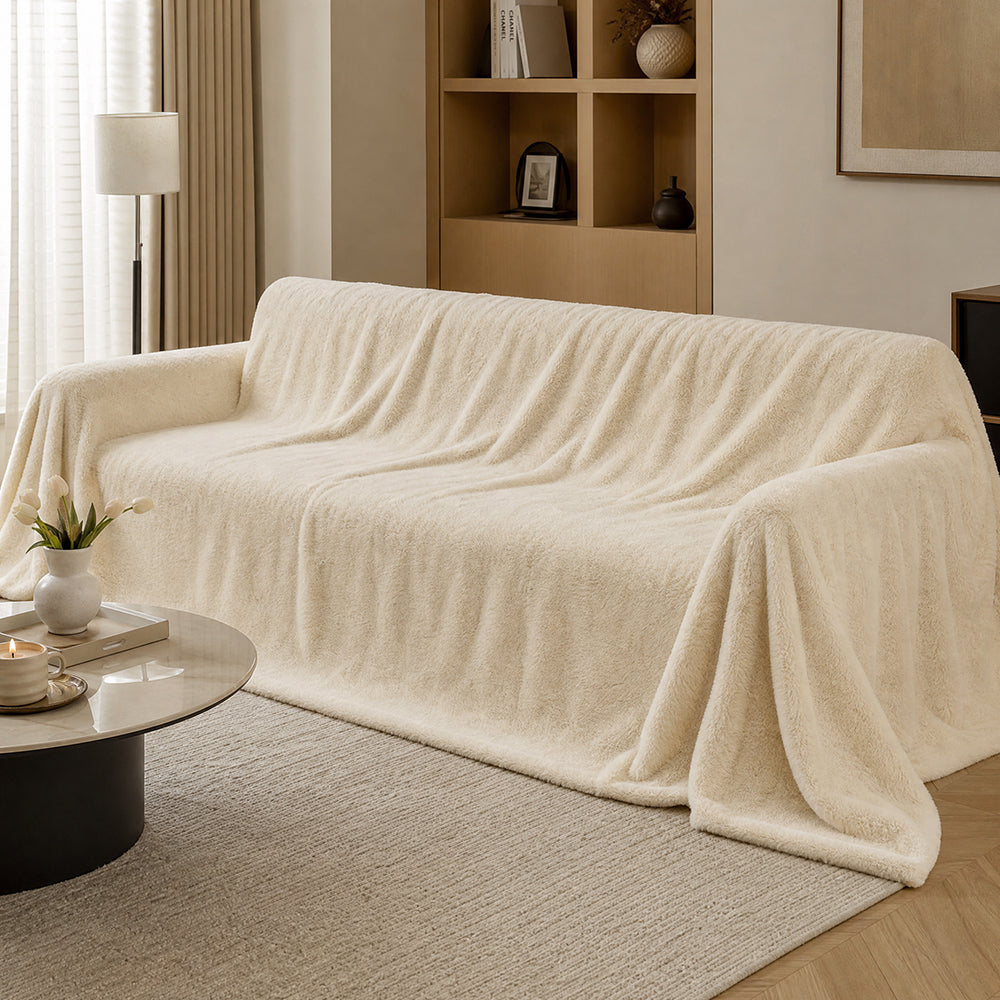 In-Stock Solid Color Varying Weights for Bedroom Bedspread Long-Pile Flannel Fabric - Image 4