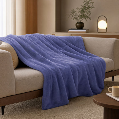 Eco-Friendly Dyed Solid Multi-Specification Roll for Home Decor Throws Long-Pile Flannel Fabric - Image 2