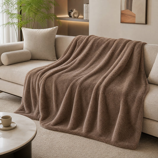 Premium Grade Solid Roll for Multi-Functional Heat-Retention Bedcover High-Pile Flannel Fabric - Image 1