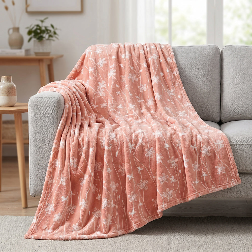Burnout Fleece Bedding Blanket Wide Width Custom Plush Fabric - Image 1