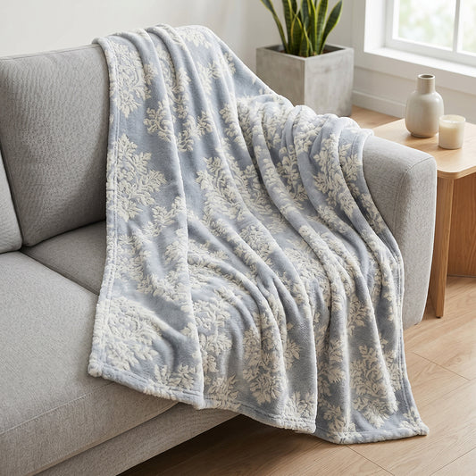 Embossed Coral Fleece Bedding Blanket Warm Cozy Plush Fabric - Image 2