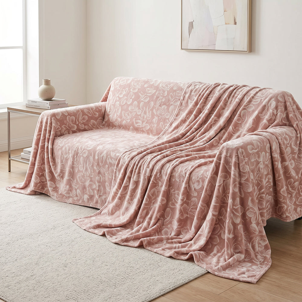 Embossed Coral Fleece Bedding Blanket Warm Cozy Plush Fabric - Image 4