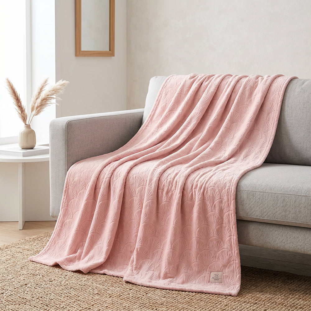 Hot Stamped Coral Fleece Home Decor Elegant Soft Plush Fabric - Image 3