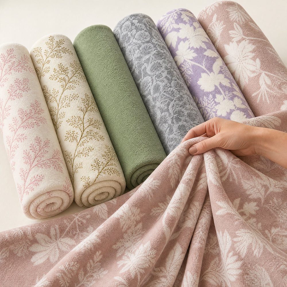 Custom Weight Embossed Fleece Home Textile Premium Textured Fabric - Image 1
