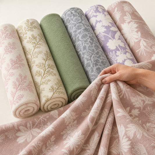 Custom Weight Embossed Fleece Home Textile Premium Textured Fabric - Image 1