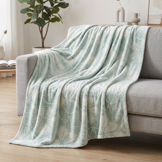 Wide Width Coral Fleece Blanket Sofa Throw Soft Thick Fabric - Image 1