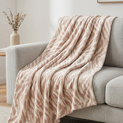 Printed Burnout Fleece Bedding Blanket Decorative Soft Fabric - Image 1