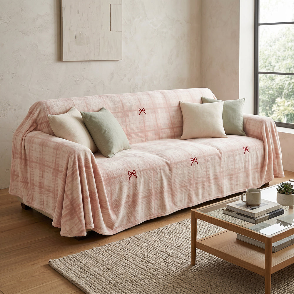 Burnout Fleece Sofa Cover Home Textile Elegant Textured Fabric - Image 1
