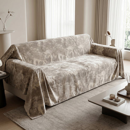 Coral Fleece Rabbit Fur Look Sofa Throw Fluffy Cozy Fabric - Image 1