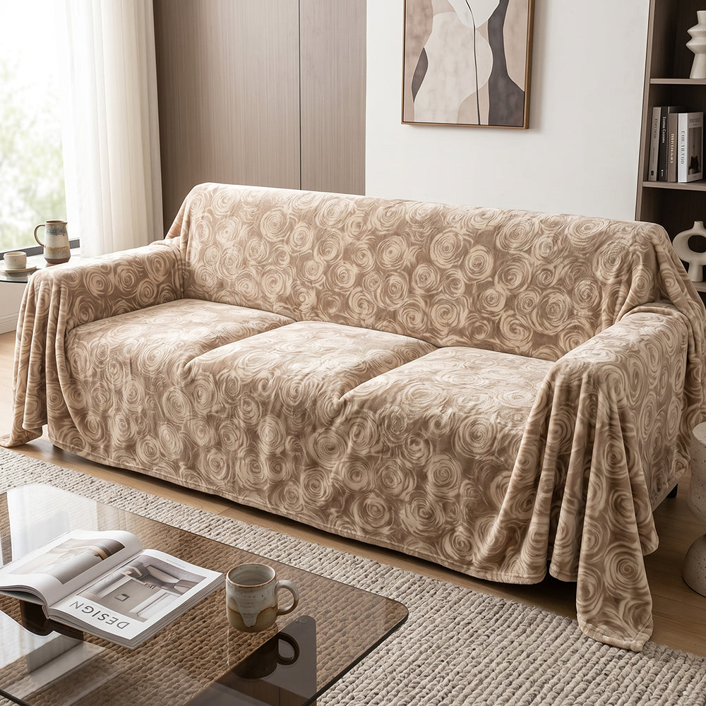 Burnout Flannel Blanket Home Textile Elegant Warm Fabric - Image 3