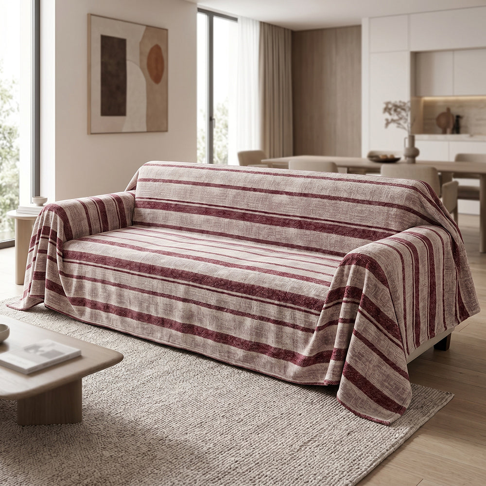 Printed Coral Fleece Sofa Cover Home Decor Soft Plush Fabric - Image 1
