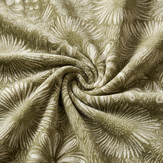 Hot Stamped Coral Fleece Bedding Set Elegant Cozy Fabric - Image 1