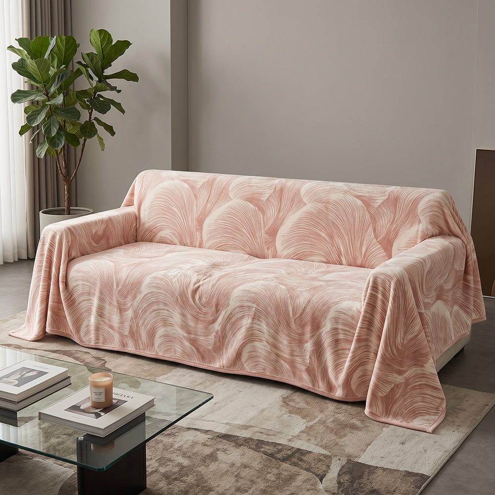Rabbit Fur Fleece Sofa Blanket Throw Fluffy Thick Fabric - Image 3