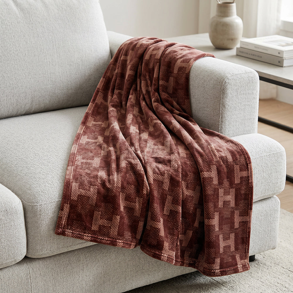 High Density Embossed Fleece Blanket Sofa Throw Thick Soft Fabric - Image 3