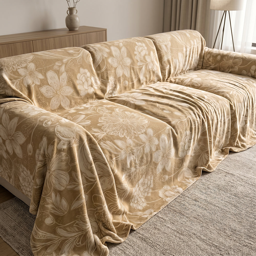 Wide Width Custom Coral Fleece Sofa Cover Plush Durable Fabric - Image 3