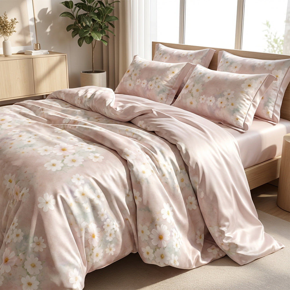 Fresh Cooling Smooth Polyester Lyocell Bedding Set Fabric - Image 2