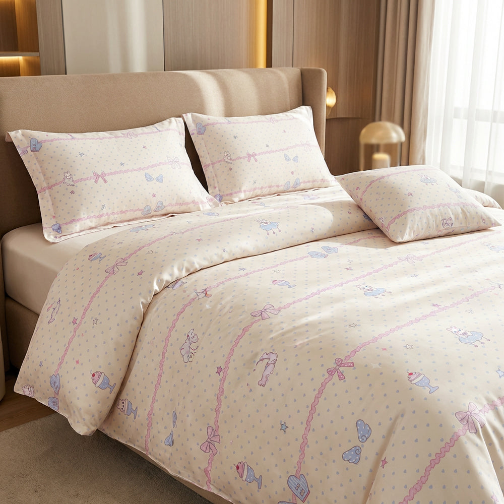 Custom Color Printed Pattern Polyester Lyocell Bedding Set Fabric - Image 3