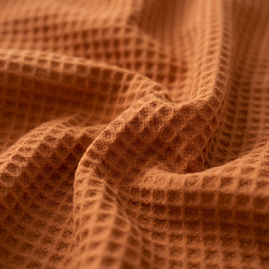 Natural Comfortable Moisture Absorbing Cotton Waffle Sheet Fabric - Image 1