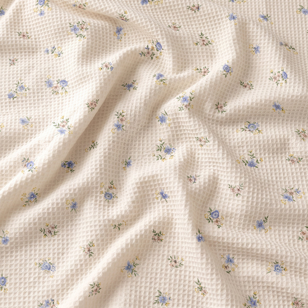 Natural Comfortable Moisture Absorbing Cotton Waffle Sheet Fabric - Image 3