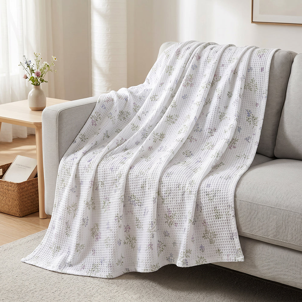 Soft Fluffy Textured Cotton Waffle Duvet Cover Fabric - Image 2
