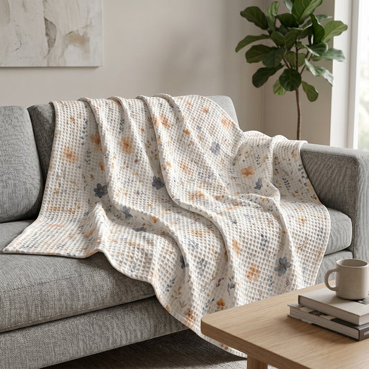Luxury 3D Textured Skin Friendly Cotton Waffle Bedding Set Fabric - Image 2