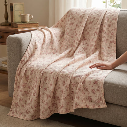 Luxury 3D Textured Skin Friendly Cotton Waffle Bedding Set Fabric - Image 4